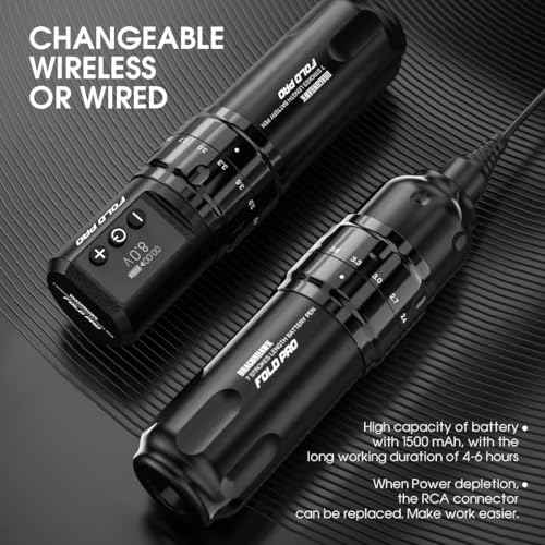 Mast Tattoo Wireless Tattoo Kit Fold Pro Tattoo Pen Machine Gun with 2 Batteries Complete Tattoo Kit Needles Cartridges MY032