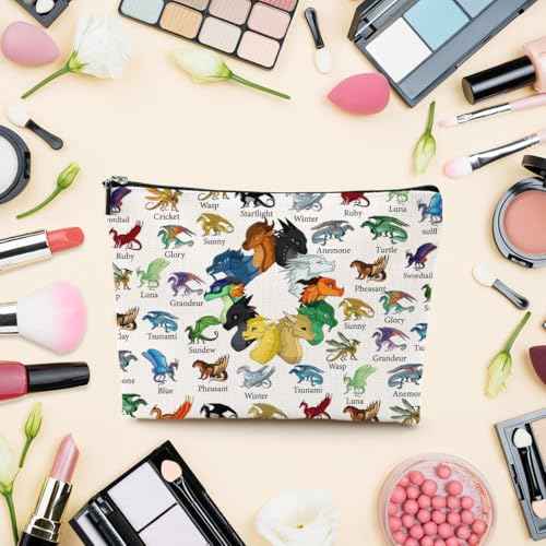 LONGXIN Wings Dragon Darkstalker Cosmetic Make up Bag Wing Dragons Inspired Gift Dragon Tribes Gifts Wings Bookish Merch Makeup Zipper Pouch Bag