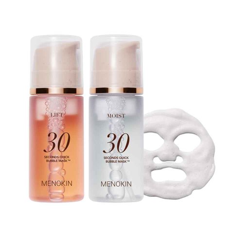 MENOKIN 30 Seconds Quick Bubble Mask [Lift&Moist] Korean Face Mask, Collagen & Hyaluronic acid, Radiance-boosting, Easy to Use,Glass Skin, 3.21 fl.oz