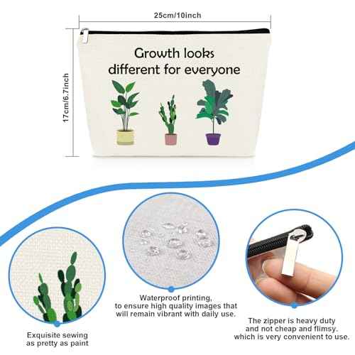 Plant Lover Makeup Bag Plants Gift for Girls Women Cosmetic Bag Gardening Gifts Botanical Themed Gifts for Sister Friends Daughter Aunt Bestie Christmas Birthday Gift Zipper Travel Toiletry Pouch