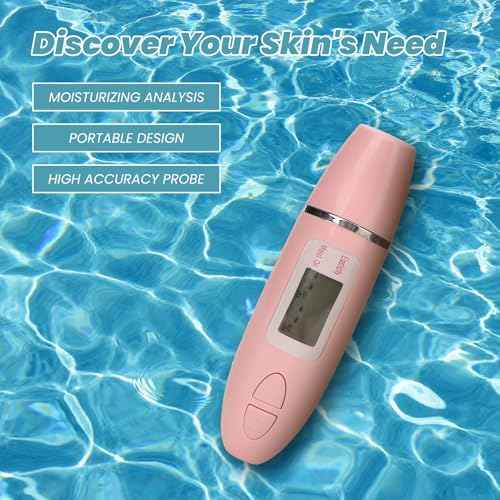 Facial Skin Analyzer Skin Tester Portable Water Oil Detector Pen with Digital LCD Display Skin Moisture Meter for Home Beauty Salon SPA Care