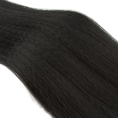24 Inch Kinky Straight Yaki Bundles Human Hair Unprocessed Peruvian Virgin Remy Hair 3 Bundles Natural Black Color Yaki Straight Hair Extensions 300g