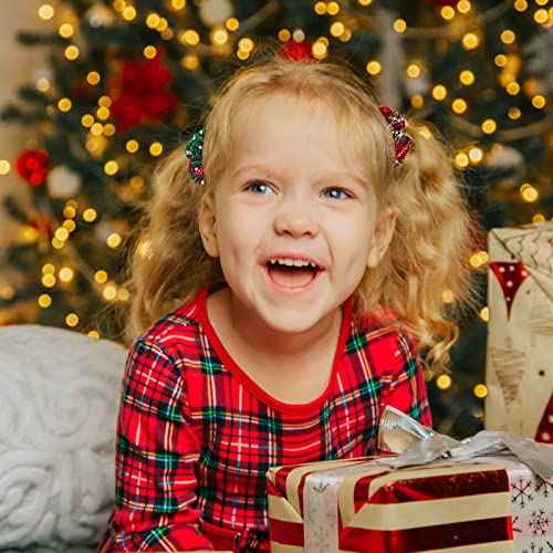 9 Piece Christmas Snowflake Plaid Hair Scrunchies - Soft Elastics Hair Bands & Ponytail Holders for Girls & Women