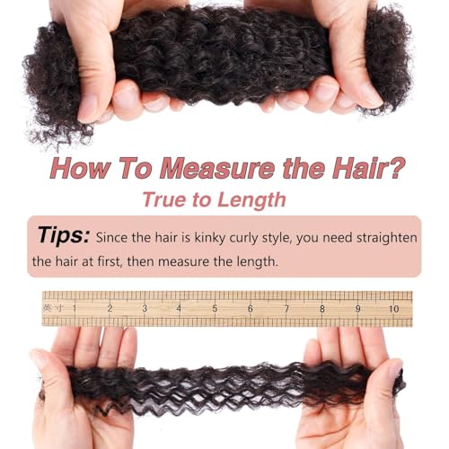Afro Kinkys Bulk Human Hair for Braid Braiding Mini Twist Locs Dreadlock Extensions Afro Kinky-Curly Human Braiding Hair Bundles For Men Women Kids 14 Inch 4 Bulk 120g 1B Natural Black Easy to Install