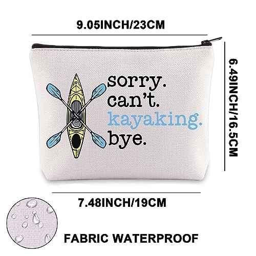 JNIAP Kayaking Makeup Bag Kayak Lovers Gifts Kayaking Gifts Sorry Can't Kayaking Bye Kayaking Zipper Pouch (Kayaking Bye)