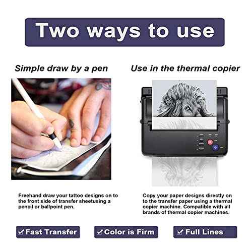 Tattoo Practice Skin Transfer Kit - 30 Pcs with 20 DIY Tattoo Paper and 10 Blank Practice Skin