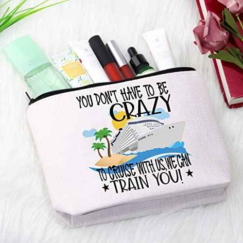 GJTIM Cruise Travel Gift Cruise Squad Trip Gift Cruise Team Makeup Bag Gift for Family Cruise (Train You Bag)