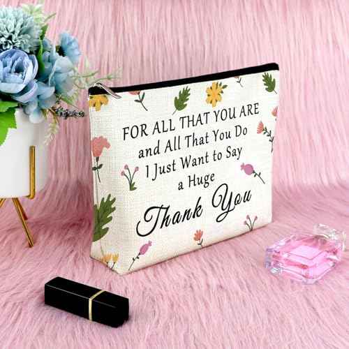Thank You Gifts Makeup Bag for Women Appreciation Gifts for Coworker Employee Retirement Presents for Teacher Nurse Secretary Christmas Birthday Presents Ideas Mothers Day Cosmetic Pouch for Mom