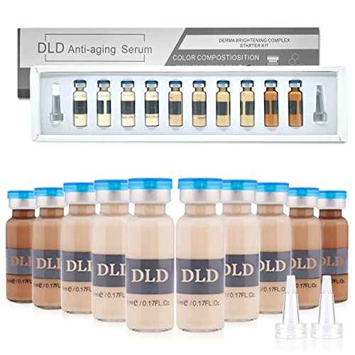 BB Facial Glow Starter Kit Facial Pigment Serum Treatment Kit,DLD Anti-Aging Serum Pigments Set for Micro-needling Skin Treatment 10 Vials 5ml Niacinamide and Peptides To Skin Tone Foundation