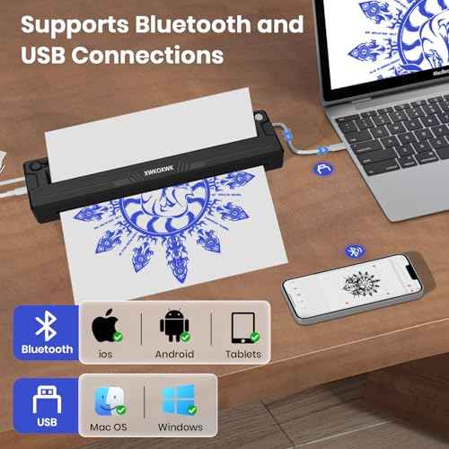 Tattoo Stencil Printer Machine for Tattoo Artists&Beginners,Newly Upgraded,with Tattoo Transfer Paper,Compatible with Phone/Pc&Pad,Portable Bluetooth Thermal Inkless Wireless Printer