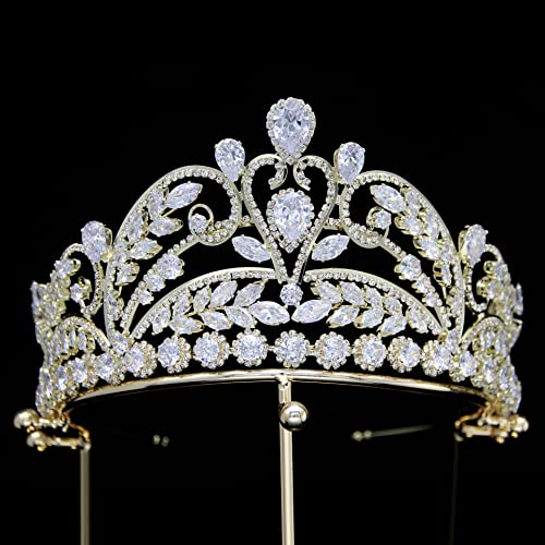luxury Bridal Tiaras and Crowns for Women Cubic Zirconia CZ Wedding Headpiece Prom Birthday Quince Queen Hair Accessories Zircon Gift Jewelry