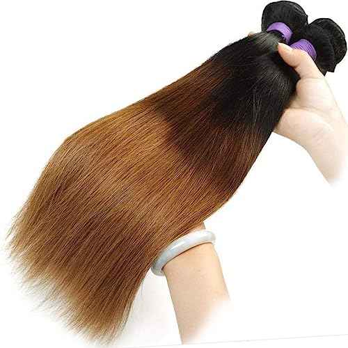 Ombre Straight Human Hair 1 Bundle Brazilian Straight Weave 100% 3 Tone 1b 4 30 Color Ombre Brazilian Straight Bundle Brazilian Virgin Ombre Human Hair Bundle for Black Women 22"