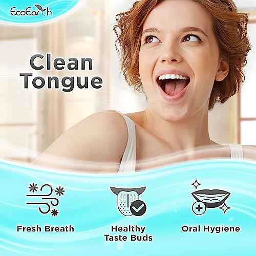 Tongue Scraper for Adults - 3 Pcs Metal Tongue Cleaner with Silver Storage Case - Tough Stainless Steel Mouth Scrubber for Fresh Breath & Oral Hygiene - by EcoEarth