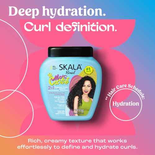SKALA Mais Cachos for hair type 3ABC - 2 IN 1 Conditioning Treatment Cream & Cream To Comb 35.2oz, BLUE