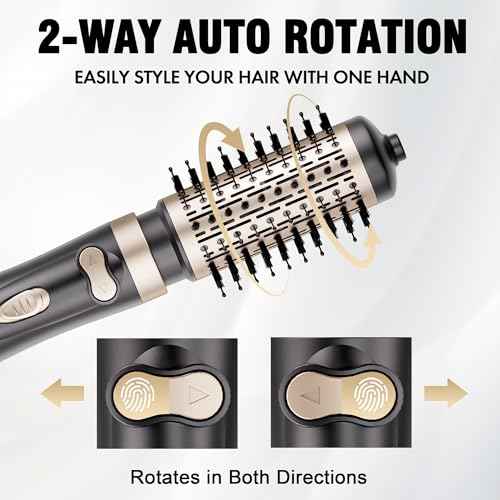 DAILYLIFE Rotating Hair Dryer Brush, Hot Air Brush with 2 Brushes (1.5" & 2"), ALCI Safety Plug and Ionic Technology, More Shine and Less Frizz