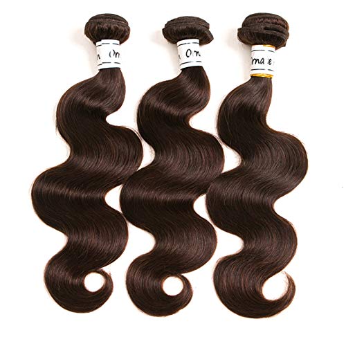 Body Wave Dark Bundles Human Hair Brazilian Body Wave Hair Extensions Sew In 9A Grade Virgin 100% Unprocessed Remy Human Hair Weave Extensions (Body 2#, 14 16 18inch)