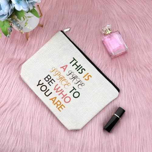 Mental Health Gifts for Women Makeup Bag Appreciation Gifts for Psychotherapist Therapist School Counselor Zipper Cosmetic Bag Christmas Birthday Present for Psychological Counselor Travel Pouch