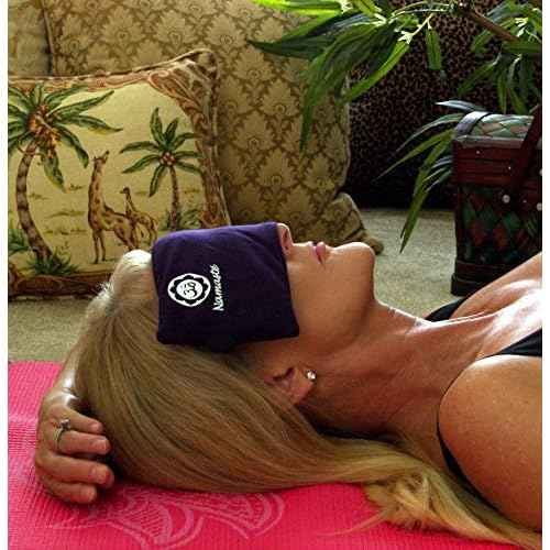 Lavender Eye Pillows - Yoga Eye Pillows Namaste Hot Cold Aromatherapy for Stress, Meditation, Spa, Relaxation Gifts - Made in USA Set of 4 - Black Cotton