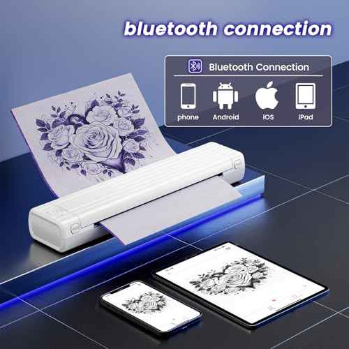 COLORWING Tattoo Stencil Printer, TP83 Upgrade Wireless Tatoo Printer with 10pcs Transfer Paper, Professional Tattoo Printer Compatible with Smartphones & PC