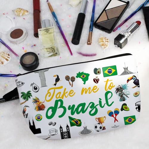 Take Me To Brazil Makeup Bag Cute Small Organizer Zipper Pouch Take Me To Brazil Cosmetic Bag Travel Present for Women Friends