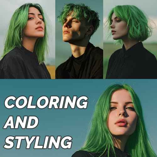 Green Temporary Hair Color Wax - SOVONCARE Washable Hair Dye for Men & Women, All-Day Hold Disposable Hair Styling Clays for Party, Cosplay & Daily 4.23 oz
