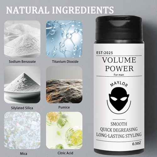 Texture Powder for Men - Volumizing & Texturizing Styling Powder - Matte Finish for Thicker Looking Hair, Lightweight Fluffy Formula (01)