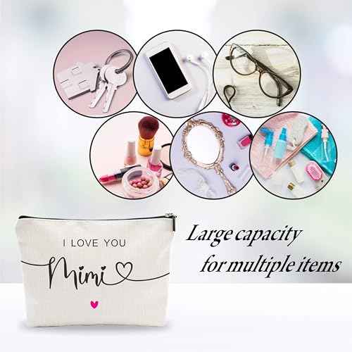 NYCTUG Cosmetic Bags For Women, I Love You Mimi, Travel Toiletry Pouch, Small Storage Bag, Gifts For Cat Lovers, Thanksgiving Christmas£¬Women Accessories-A04