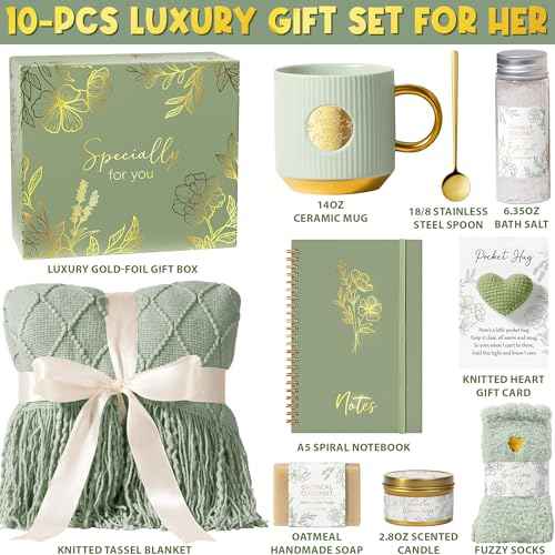 Self Care Gifts for Women Get Well Soon Gift Baskets, Unique Christmas Birthday Gifts for Women Spa Care Package, Sympathy Inspirational Thinking of You Gift Set for Mom Sister Friend Wife Girlfriend