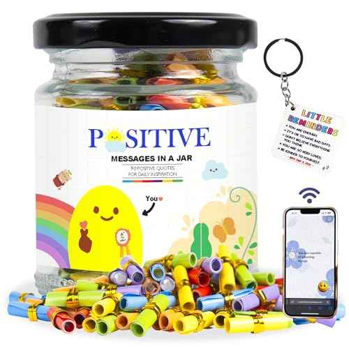 90+ Positive Messages with NFC Keychain, Unique Gifts for Women, Affirmation Cards, Positive Affirmations Cards, Stocking Stuffers Teens, Self Care Gift, Christmas Gifts For Women