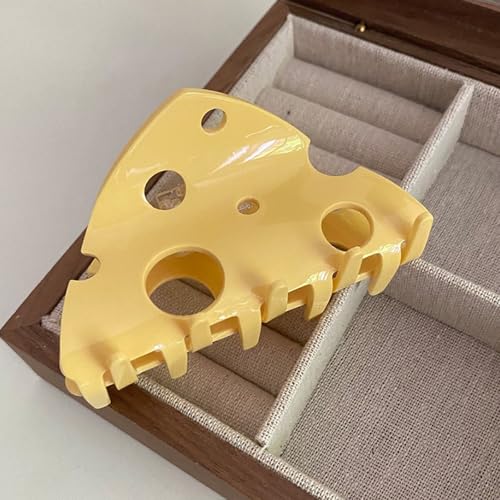 1pcs fashionable, cute, and creatively designed yellow cheese hair clip, ponytail, claw clip, simple style hair accessory gift for girls, sturdy hair clip, anti slip hair clippers