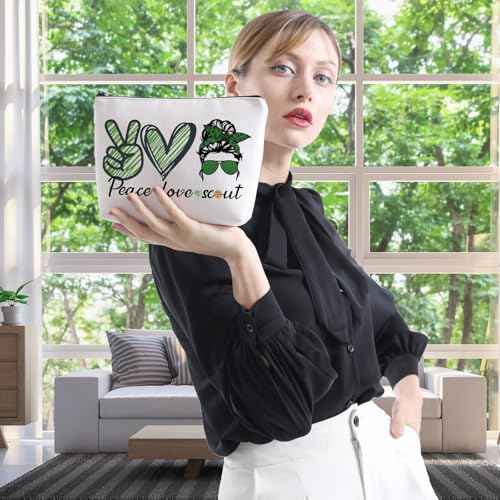 WCGXKO Makeup Bag Travel Bag For Bridging Ceremony Gift (Peace Love Sco)