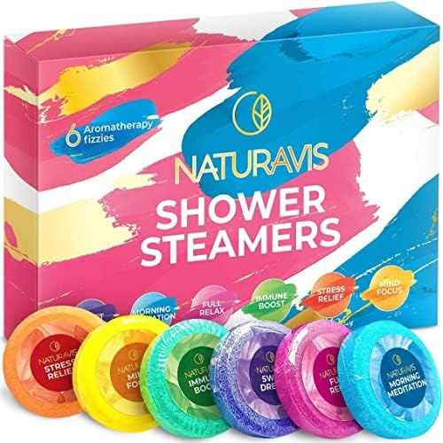 Shower Steamers Aromatherapy Gift Set - Eucalyptus & Mint Scented Shower Bombs for Stress Relief and Relaxation ? 6 Shower Tablets for Women and Men - Perfect Self-Care Gift for Birthdays and Holidays