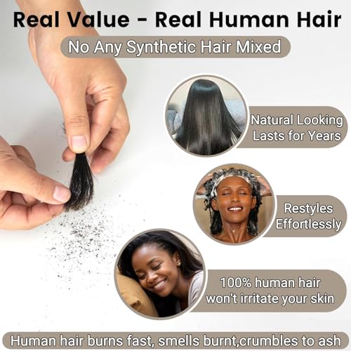 20 Inch 2x6 HD Lace Closure Straight Hair, Virgin Human Hair with Melt Swiss Lace, Pre Plucked Natural Hairline and Baby Hair