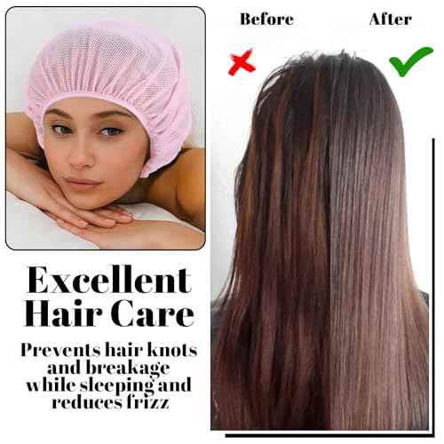 6pcs Net Plopping Cap for Drying Curly Hair, Hair Net for Sleeping, Elastic Band, Suitable for Drying Hairs, Kitchen, White, Pink, Black