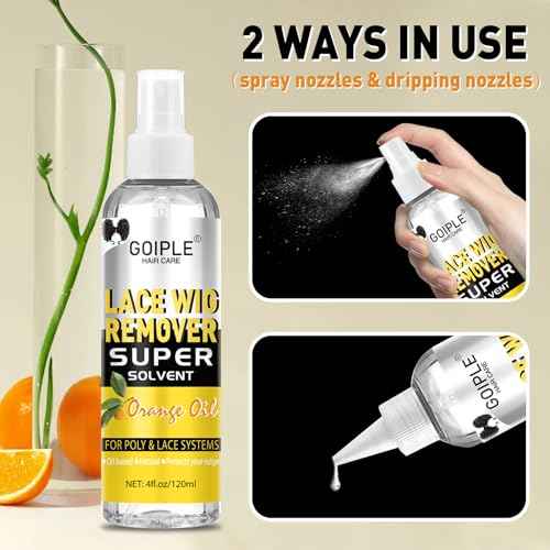 Tape in Extension Remover Hair Glue Remover, Fast Acting Hair Extensions Remover Wig Adhsive Remover, Tape in Hair Extensions Adhesive Remover, Removes Hair Glue, Wig Tape & Edge Brush