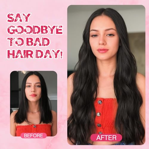 Halo Hair Extensions Real Human Hair, MY-LADY Adjustable Halo Extensions Real Human Hair, 20 inch Jet Black Women's Long Straight Hair Invisible Wire Hair Extensions