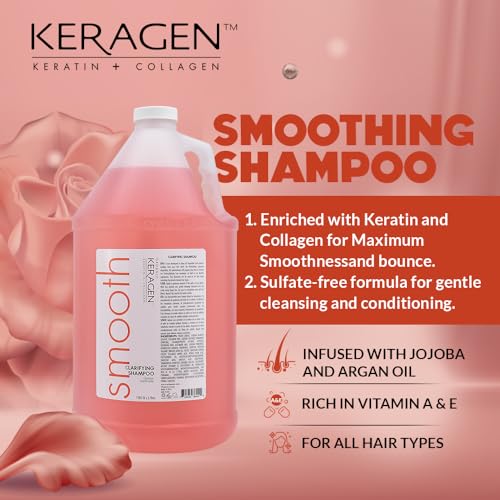 KERAGEN - Clarifying Shampoo with Keratin and Collagen, All Hair Types, Sulfate Free, 128 Oz