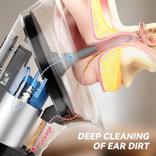 Ear Wax Removal, Upgraded Electric Ear Cleaner with Safe Efficient Comfortable Pressure Modes, Ear Cleaning Kit-12 Nozzles, Ear Wax Cleaner Irrigation Flushing System with Wastewater Recovery