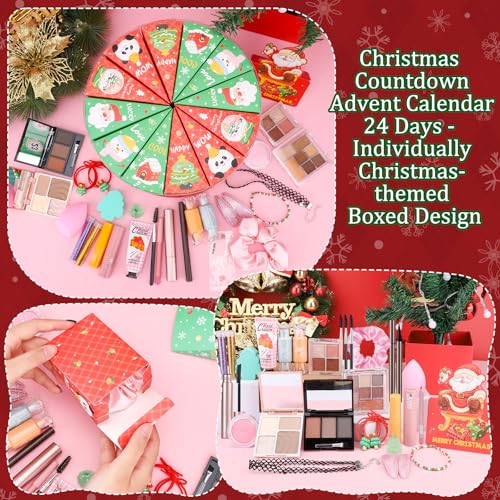 Ponhey Makeup Advent Calendar 2025,24 Days Christams Advent Beauty Calendar,Countdown Calendar For Girls Teens Women Adult,Xmas Holiday Beauty & Cosmetic Surprise Gift