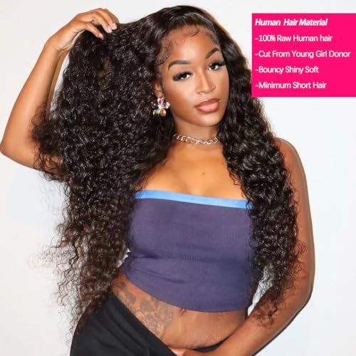 Human Hair Bundles Deep Wave 3 Bundles (14 16 18inches) 12A Grade Brazilian Virgin 100% Unprocessed Human Hair Deep Wavy Bundles Natural Black Raw Hair