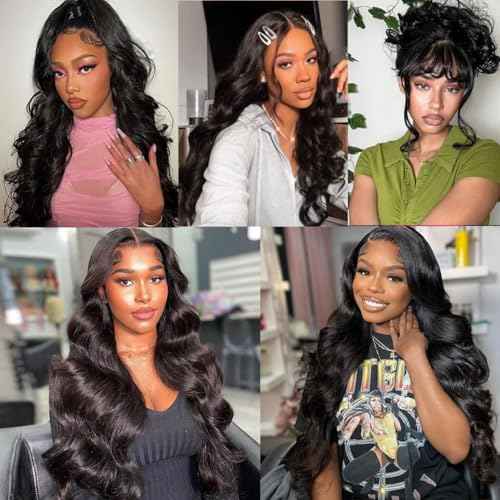 Body Wave Human Hair Bundles Brazilian Virgin Body Wave Bundles Unprocessed Weave Human Hair 3 Bundles Natural Black Color Hair Extensions for Black Women