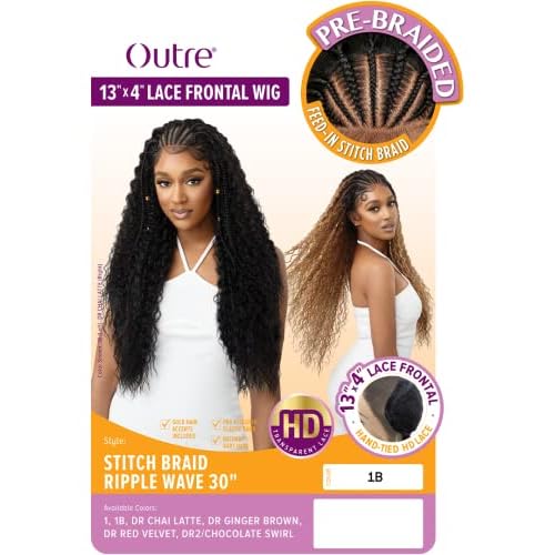 Outre 13x4 Hand Tied Lace Frontal Wig - STITCH BRAID RIPPLE WAVE 30" (1)