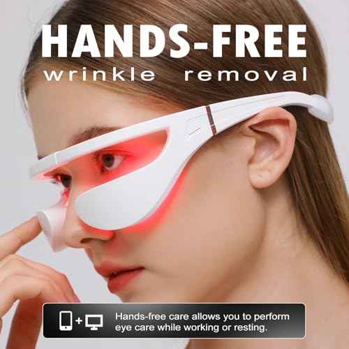 Microcurrent & 880nm Red Light Wrinkle Therapy Glasses,Under-Eye Massager,Used to Treat Eye Wrinkles.LED Eye Perfector (Model: EY-36B)