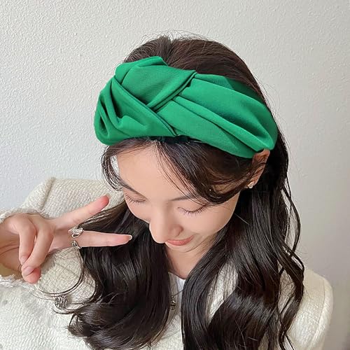 Women Satin Knot Headbands and Cross Knot Hair Bands Fashionable Nonslip Headbands for Women Outdoor Wear