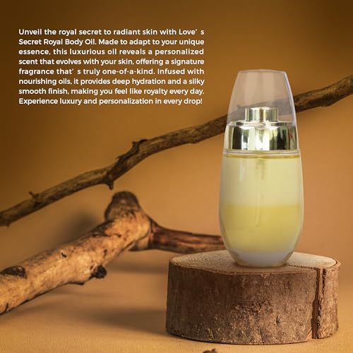 Royal Loves Secret Body Oil ? Luxurious Oil With a Personalized Scent That Evolves With Your Skin ? Includes Sesame, Sunflower, Sweet Almond & Olive Oils for Essential Skin Care ? 50ml