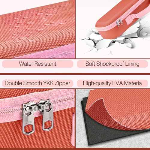 RAIACE Hard Storage Case Compatible with Dyson Airstrait Straightener, Travel Carrying Bag. (case only). (Red)