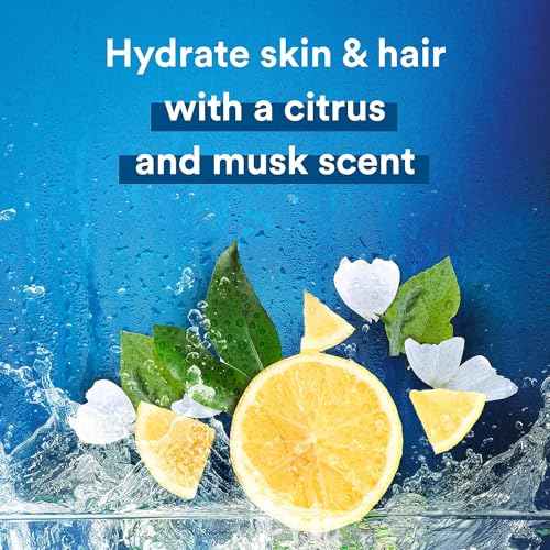 Suave Men Moisturizing Body, Face and Hair Wash, 3-in-1 For Hydrated Skin and Hair, Citrus & Musk scent, No Parabens, No Phtahaltes, 18 Oz Pack of 6