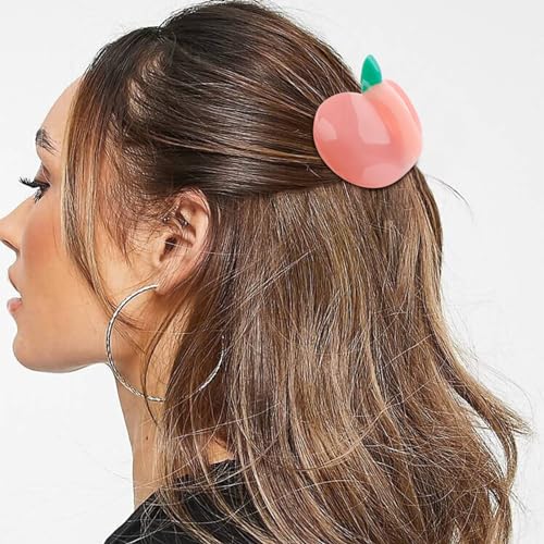 Peach Hair Clips, Cute Fruit Hair Claw Clip for Women Girls, Acetate Hair Accessories Gift
