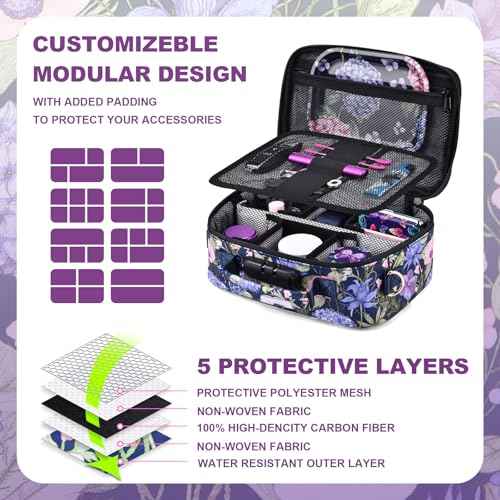 Storage Bag with Combination Lock Large Storage Container Cosmetic File Organizer Case Medicine Lock Box Portable Travel Storage Pouch Halloween Makeup Bag Purple