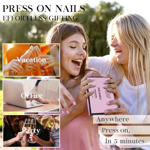 Jofay Fashion Cat Eye Press on Nails - Short, Salon-Like Fake Nails with Glitter Galaxy Chasing Light Cat Eye Designs